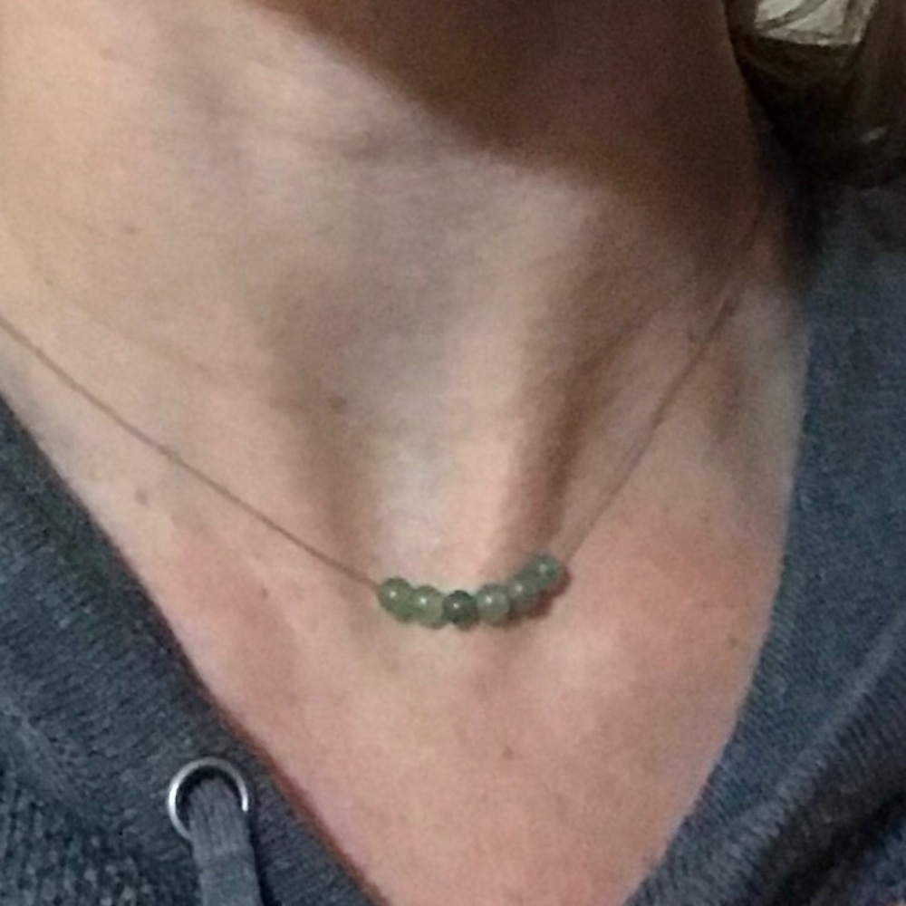 Delicate / Dainty Green Bead Necklace